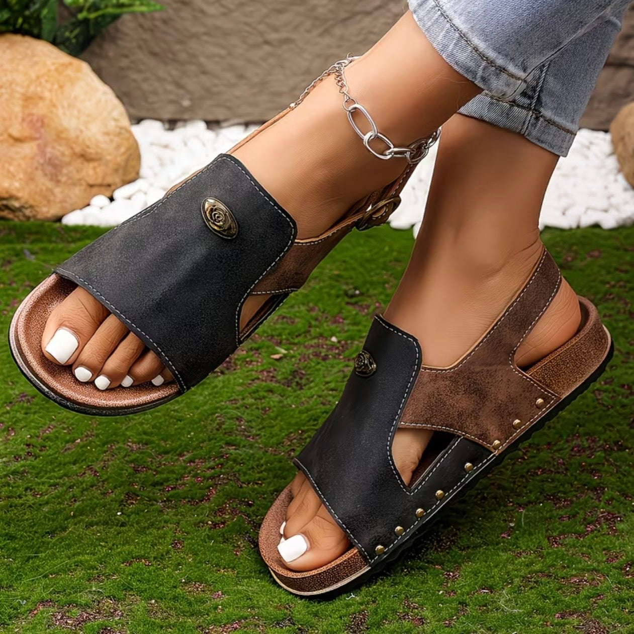 LunaSoft Women’s Open-Toe Comfort Slingback Sandals